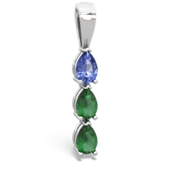 Tanzanite Dew Drops 14K White Gold pendant P2251