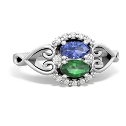 Tanzanite Love Nest 14K White Gold ring R5860