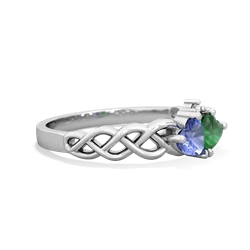 Tanzanite Heart To Heart Braid 14K White Gold ring R5870