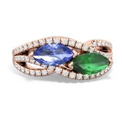 Tanzanite Diamond Rivers 14K Rose Gold ring R3070