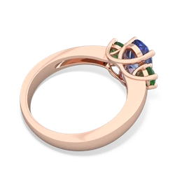 Tanzanite Three Stone Oval Trellis 14K Rose Gold ring R4024