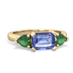 Tanzanite Three Stone 14K Yellow Gold ring R5235