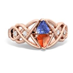 Tanzanite Keepsake Celtic Knot 14K Rose Gold ring R5300