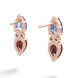 Tanzanite Bowtie Drop 14K Rose Gold earrings E0865