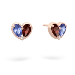 Tanzanite 'Our Heart' 14K Rose Gold earrings E5072