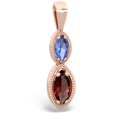 Tanzanite Antique-Style Halo 14K Rose Gold pendant P5700