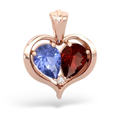 Tanzanite Two Become One 14K Rose Gold pendant P5330