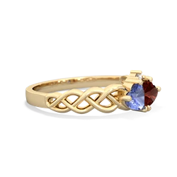 Tanzanite Heart To Heart Braid 14K Yellow Gold ring R5870