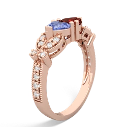 Tanzanite Diamond Butterflies 14K Rose Gold ring R5601