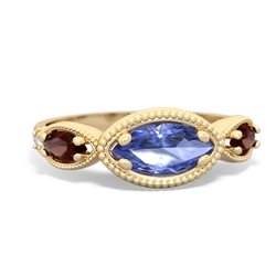 Tanzanite Milgrain Marquise 14K Yellow Gold ring R5700