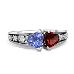 Tanzanite Heart To Heart 14K White Gold ring R3342