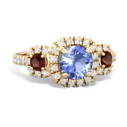 Tanzanite Regal Halo 14K Yellow Gold ring R5350