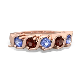 Tanzanite Anniversary Band 14K Rose Gold ring R2089