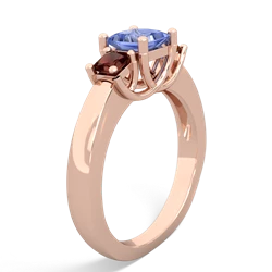 Tanzanite Three Stone Trellis 14K Rose Gold ring R4015