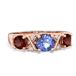 Tanzanite Hugs And Kisses 14K Rose Gold ring R5016