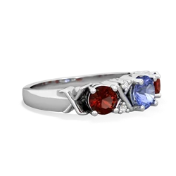 Tanzanite Hugs And Kisses 14K White Gold ring R5016