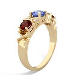 Tanzanite Hugs And Kisses 14K Yellow Gold ring R5016