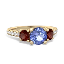 Tanzanite Pave Trellis 14K Yellow Gold ring R5500