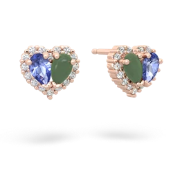 Tanzanite Halo 14K Rose Gold earrings E7008