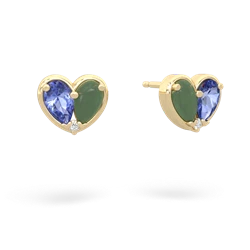 Tanzanite 'Our Heart' 14K Yellow Gold earrings E5072