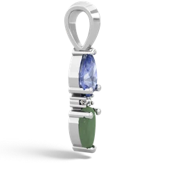 Tanzanite Bowtie Drop 14K White Gold pendant P0865