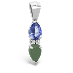 Tanzanite Bowtie Drop 14K White Gold pendant P0865