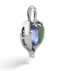 Tanzanite Two Become One 14K White Gold pendant P5330