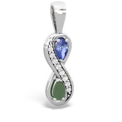 Tanzanite Diamond Infinity 14K White Gold pendant P5390