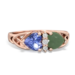 Tanzanite Celtic Knot Double Heart 14K Rose Gold ring R5040