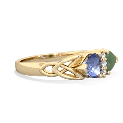 Tanzanite Celtic Knot Double Heart 14K Yellow Gold ring R5040