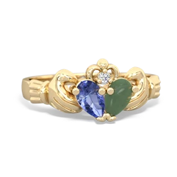 Tanzanite 'Our Heart' Claddagh 14K Yellow Gold ring R2388