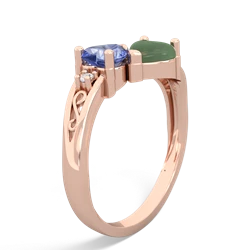 Tanzanite Snuggling Hearts 14K Rose Gold ring R2178