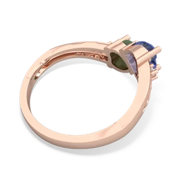 Tanzanite Snuggling Hearts 14K Rose Gold ring R2178