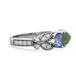 Tanzanite Diamond Butterflies 14K White Gold ring R5601