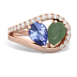 Tanzanite Nestled Heart Keepsake 14K Rose Gold ring R5650