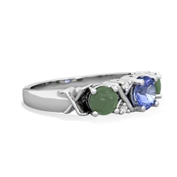 Tanzanite Hugs And Kisses 14K White Gold ring R5016