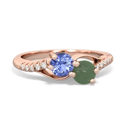 Tanzanite Infinity Pave Two Stone 14K Rose Gold ring R5285