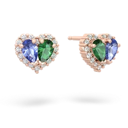 Tanzanite Halo 14K Rose Gold earrings E7008