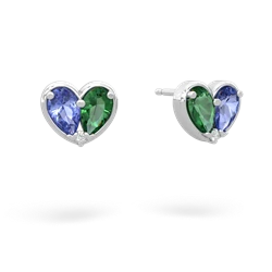 Tanzanite 'Our Heart' 14K White Gold earrings E5072