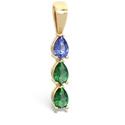 Tanzanite Dew Drops 14K Yellow Gold pendant P2251