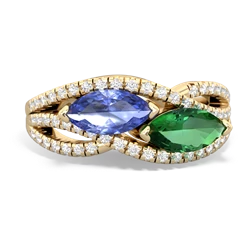 Tanzanite Diamond Rivers 14K Yellow Gold ring R3070