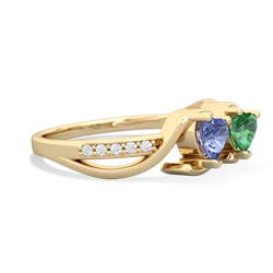 Tanzanite Side By Side 14K Yellow Gold ring R3090