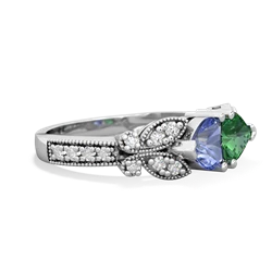 Tanzanite Diamond Butterflies 14K White Gold ring R5601