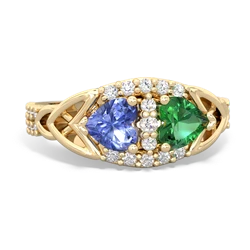 Tanzanite Sparkling Celtic Knot 14K Yellow Gold ring R2645