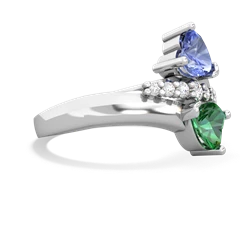 Tanzanite Heart To Heart 14K White Gold ring R2064