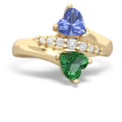 Tanzanite Heart To Heart 14K Yellow Gold ring R2064