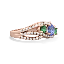 Tanzanite Three Stone Aurora 14K Rose Gold ring R3080