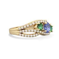 Tanzanite Three Stone Aurora 14K Yellow Gold ring R3080