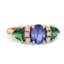 Tanzanite Antique Style Three Stone 14K Rose Gold ring R2186