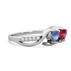 Tanzanite Side By Side 14K White Gold ring R3090